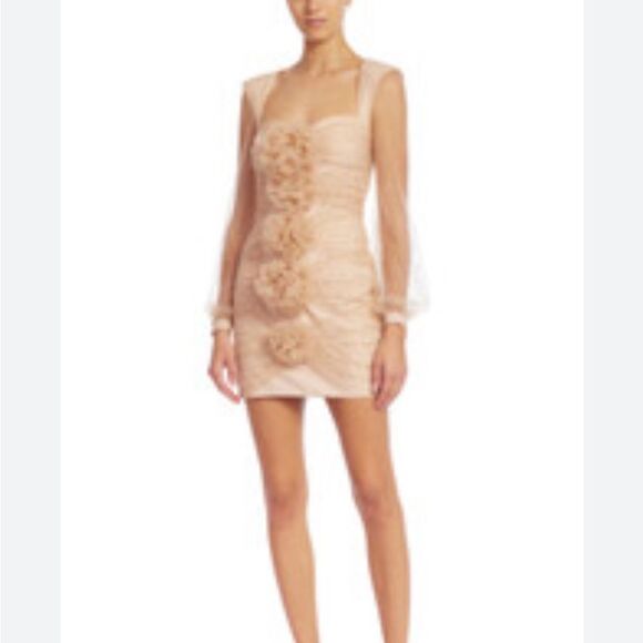Badgley Mischka Party Crystal-Embellished Mini Dress Blush Size 2 NWT $595 - Picture 5 of 7